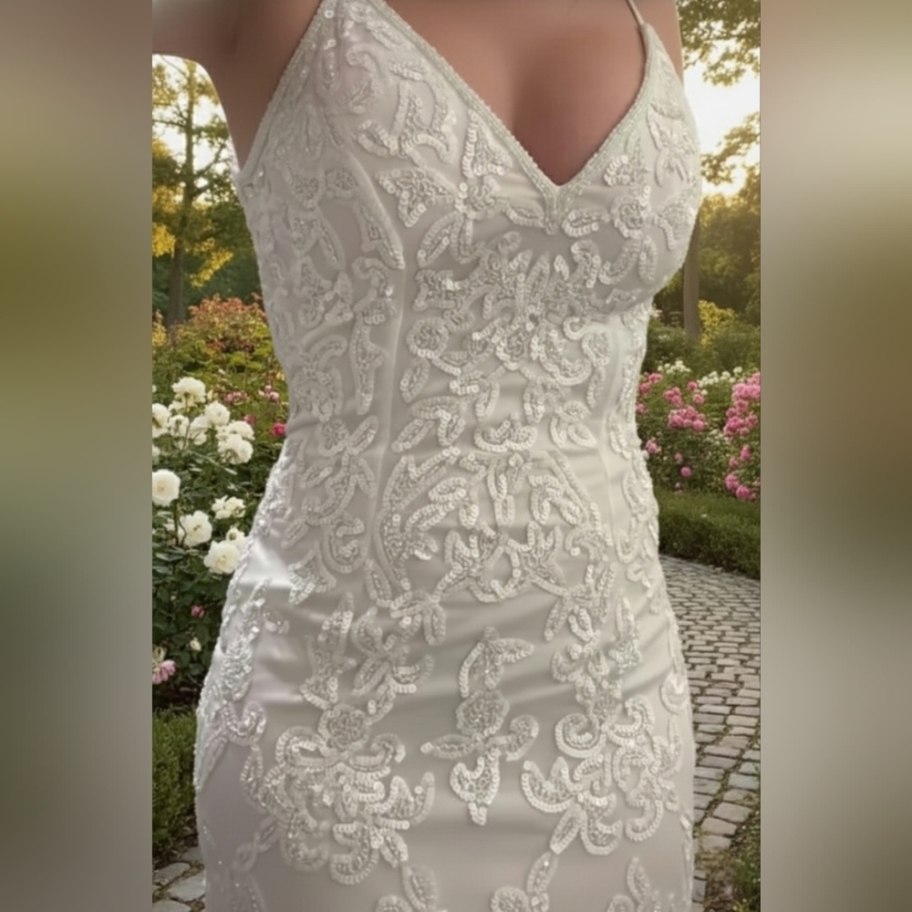 Lulus Everlasting Passion White Sequin Beaded Backless Maxi Wedding Dress - Picture 15 of 16